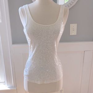 Express sequin tank cream size XS